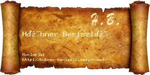 Hübner Beriszló névjegykártya